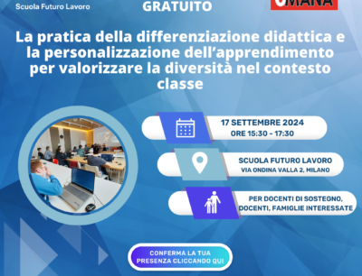 “La pratica della differenziazione didattica e la personalizzazione dell’apprendimento per valorizzare la diversità nel contesto classe”